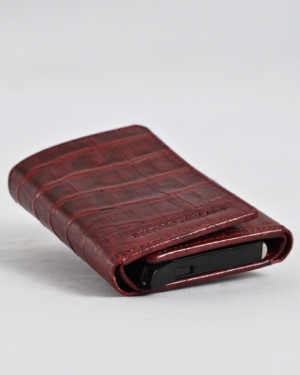 Barcelano - Men’s Original Leather Wallet | One-Click Card Access (Croco Brown and Cherry Blend)