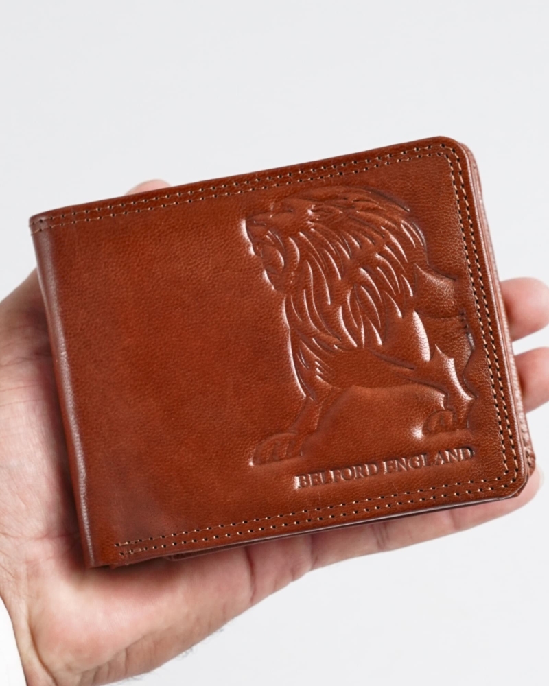 Cambridge - Men’s Original Leather Wallet - LION (Dual Tone Cognac)