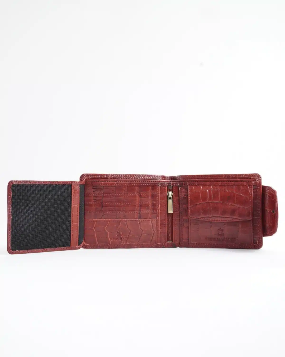 Derby - Men’s Original Leather Wallet (Croco Brown & Cherry Blend) Derby - Men’s Original Leather Wallet (Croco Brown & Cherry Blend)