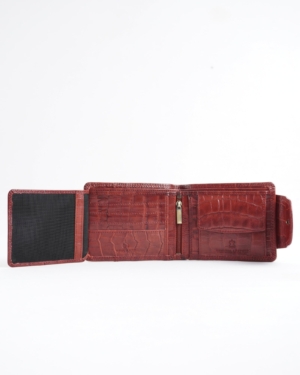 Derby - Men’s Original Leather Wallet (Croco Brown & Cherry Blend)