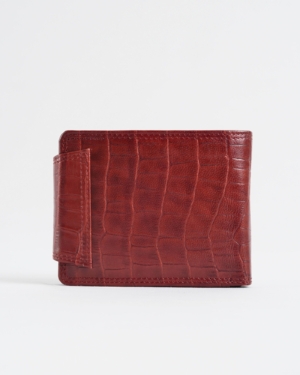 Derby - Men’s Original Leather Wallet (Croco Brown & Cherry Blend)
