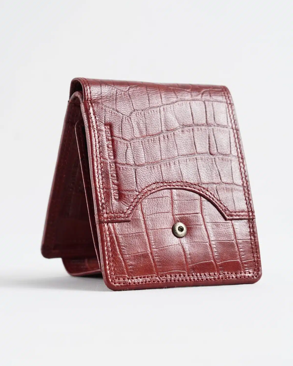 Derby - Men’s Original Leather Wallet (Croco Brown & Cherry Blend) Derby - Men’s Original Leather Wallet (Croco Brown & Cherry Blend)