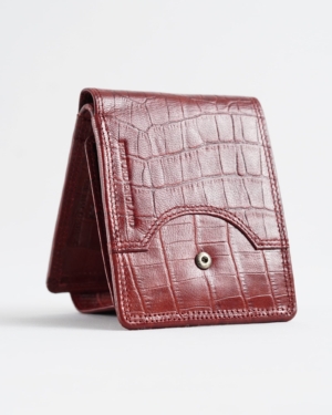 Derby - Men’s Original Leather Wallet (Croco Brown & Cherry Blend)