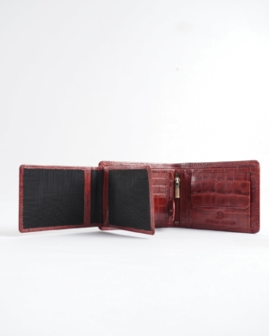 Harvard Men’s Original Leather Wallet (Croco Brown & Cherry Blend)