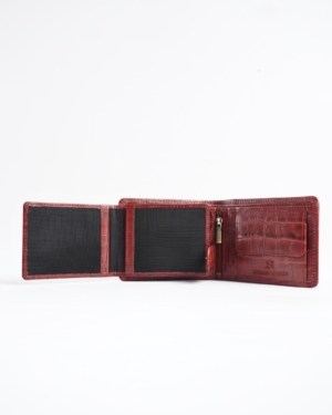Harvard Men’s Original Leather Wallet (Croco Brown & Cherry Blend)