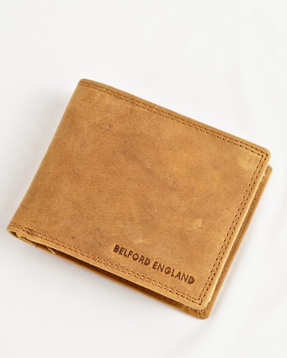 Harvard Men’s Original Leather Wallet (Rugged Series) - tan - Color: Tan