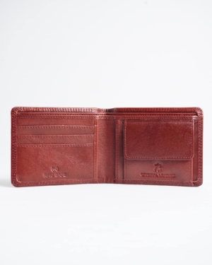 Helston Men’s Original Leather Wallet (Cherry & Brown Blend )