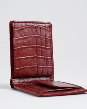 Hudson Men’s Original Leather Wallet (Croco Brown & Cherry Blend)
