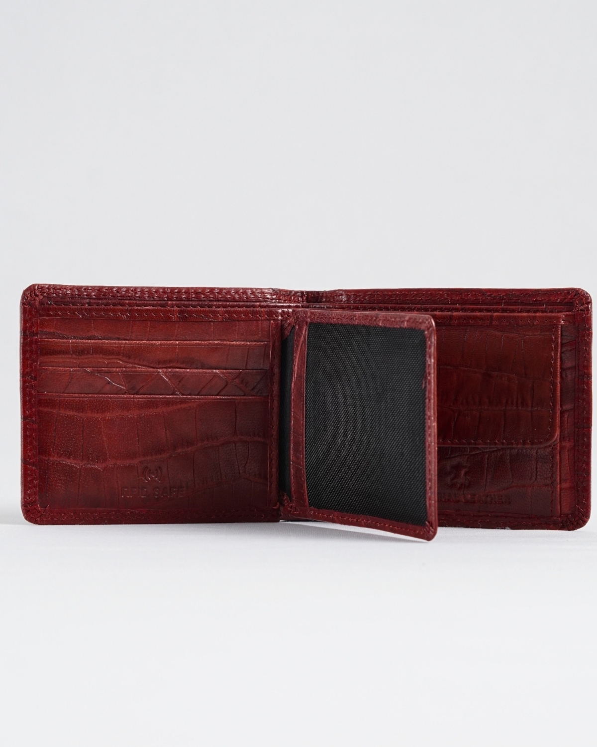Hudson Men’s Original Leather Wallet (Croco Brown & Cherry Blend) Hudson Men’s Original Leather Wallet (Croco Brown & Cherry Blend)