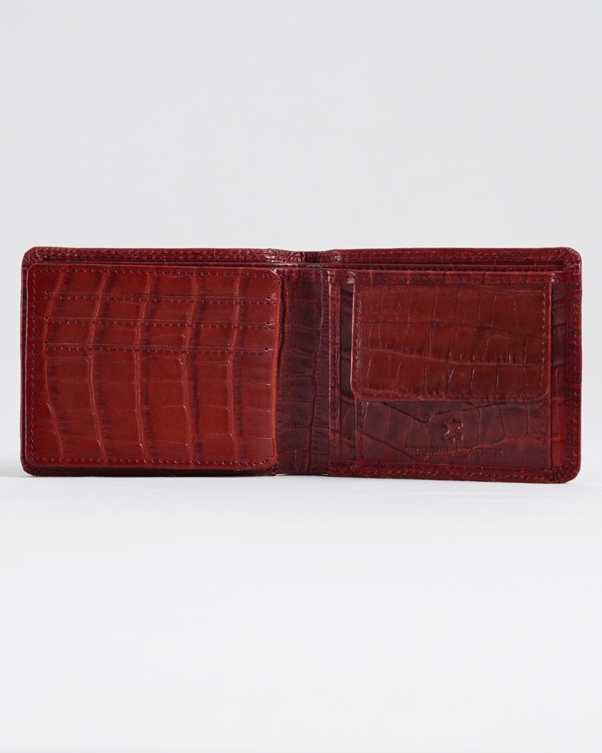Hudson Men’s Original Leather Wallet (Croco Brown & Cherry Blend) Hudson Men’s Original Leather Wallet (Croco Brown & Cherry Blend)