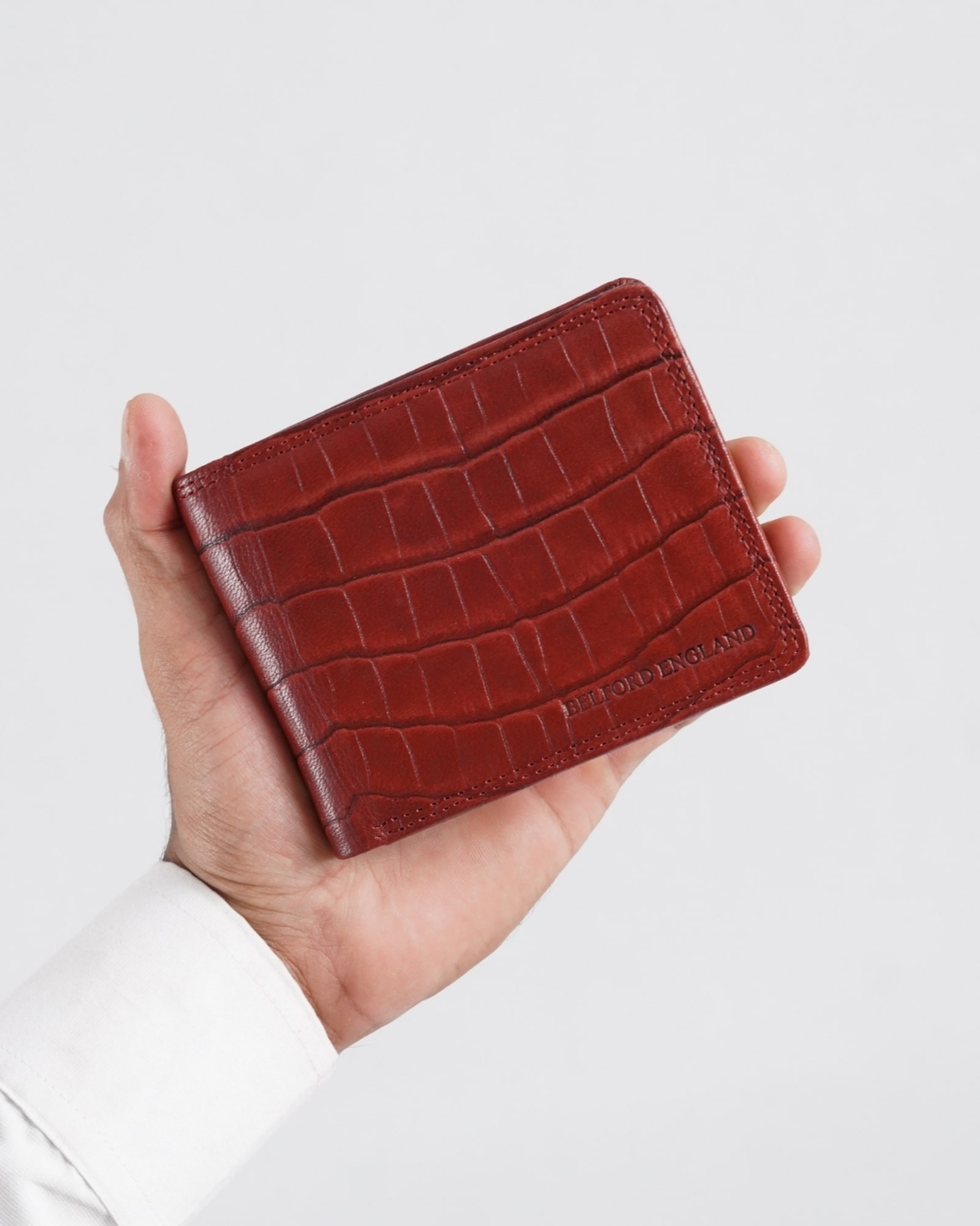 Hudson Men’s Original Leather Wallet (Croco Brown & Cherry Blend) Hudson Men’s Original Leather Wallet (Croco Brown & Cherry Blend)