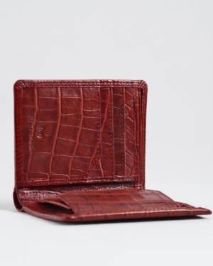 Hyde Men’s Original Leather Wallet (Croco Brown & Cherry Blend)