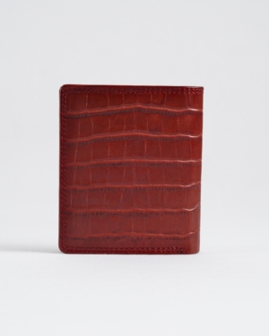 Hyde Men’s Original Leather Wallet (Croco Brown & Cherry Blend)