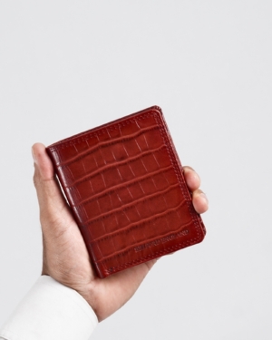 Hyde Men’s Original Leather Wallet (Croco Brown & Cherry Blend)