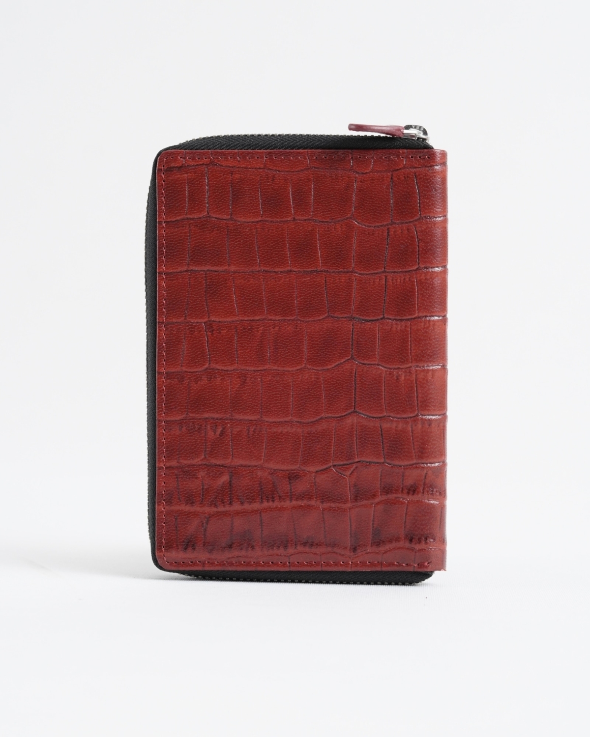 Oliver - Original Leather Sleek Passport Holder (Croco Brown and Cherry Blend) Oliver - Original Leather Sleek Passport Holder (Croco Brown and Cherry Blend)