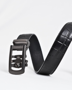 Oxford Men's Original Leather Belt (Croco Black) - 28-44 - Fits Waist Size: 28-44