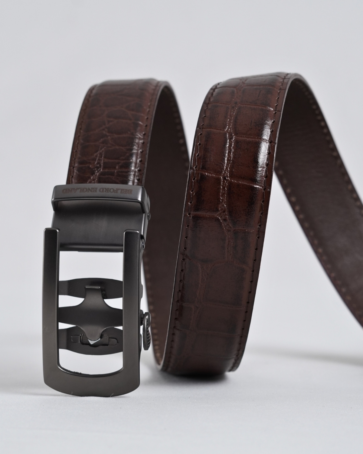 Oxford Men's Original Leather Belt (Croco Tan) Oxford Men's Original Leather Belt (Croco Tan)