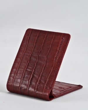 Real Madrid - Men’s Original Sleek Leather Wallet (Croco Brown and Cherry Blend)