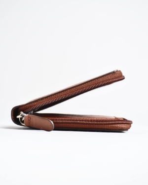 Tokyo Men’s Original Leather Zipper Wallet ( Cognac )