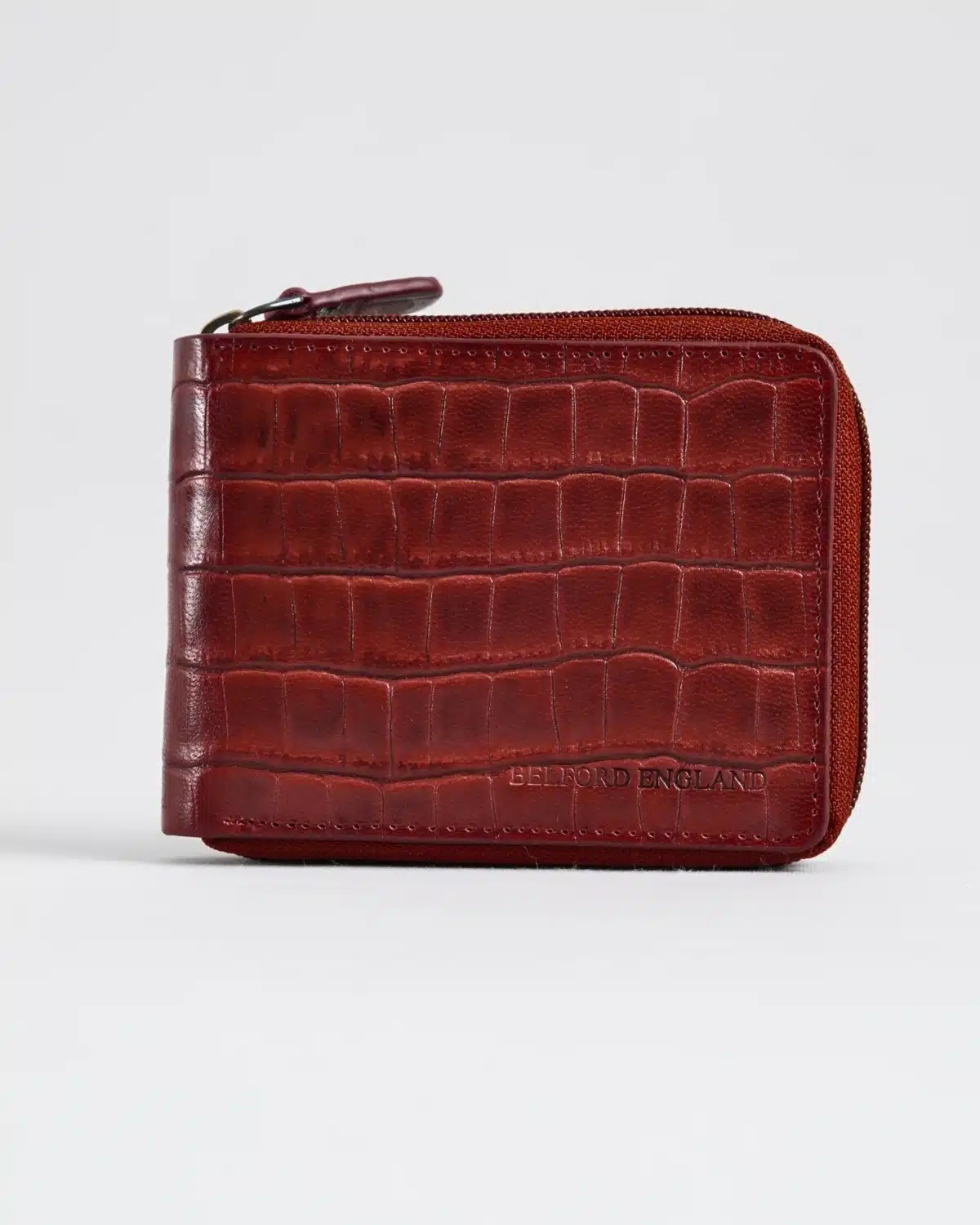 Tokyo Men’s Original Leather Zipper Wallet (Croco Brown & Cherry Blend) Tokyo Men’s Original Leather Zipper Wallet (Croco Brown & Cherry Blend)