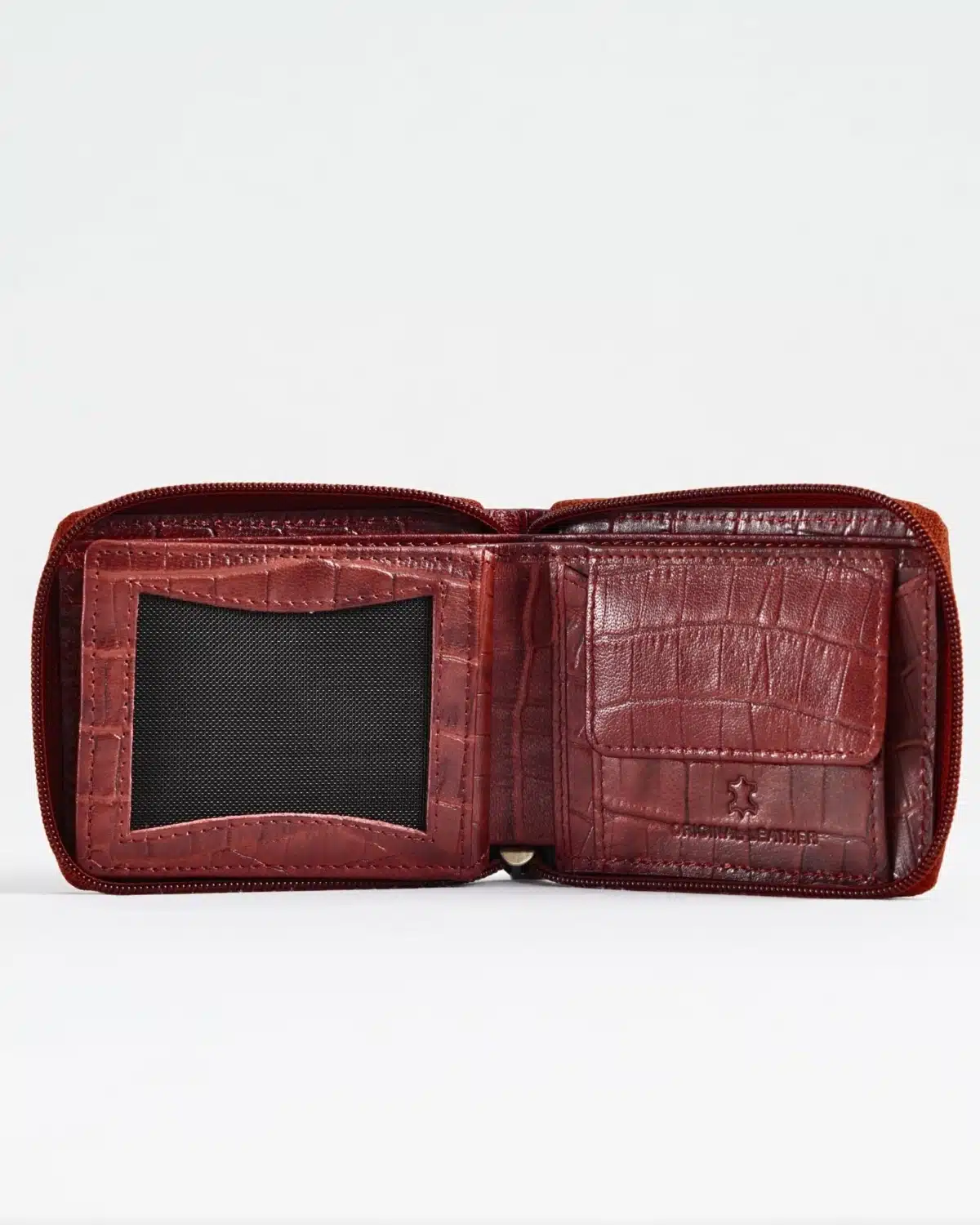 Tokyo Men’s Original Leather Zipper Wallet (Croco Brown & Cherry Blend) Tokyo Men’s Original Leather Zipper Wallet (Croco Brown & Cherry Blend)