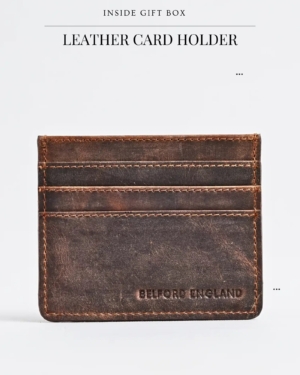 Gift For Men: Personalized Luxury Leather Wallet , Belt & Card Holder Set