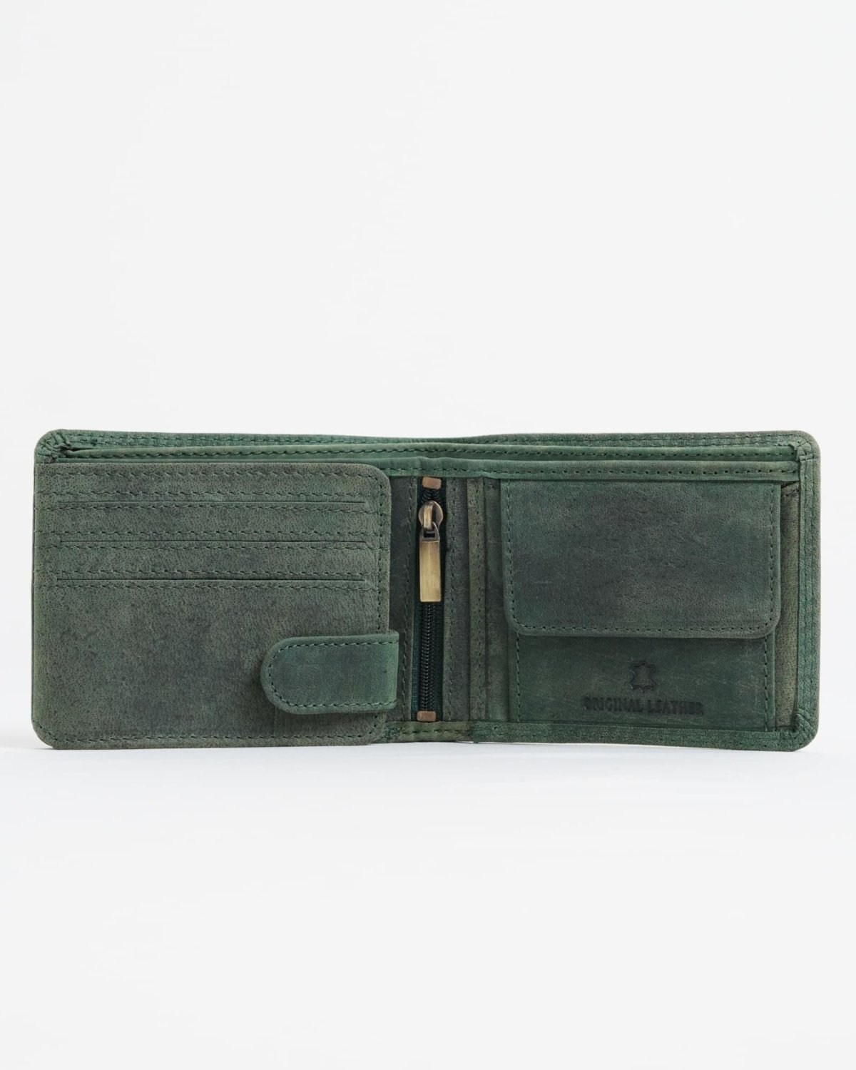 Cambridge (Limited Edition) Men’s Original Leather Wallet - Rugged Pine - lion - Color: Lion