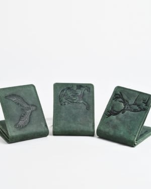 Cambridge (Limited Edition) Men’s Original Leather Wallet - Rugged Pine - lion - Color: Lion