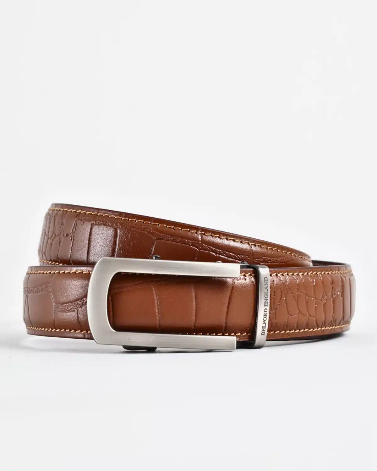 Oxford Men's Original Leather Belt (Croco Tan) Oxford Men's Original Leather Belt (Croco Tan)
