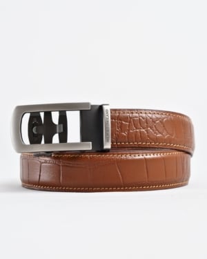 Oxford Men's Original Leather Belt (Croco Tan) - 28-44 - Fits Waist Size: 28-44