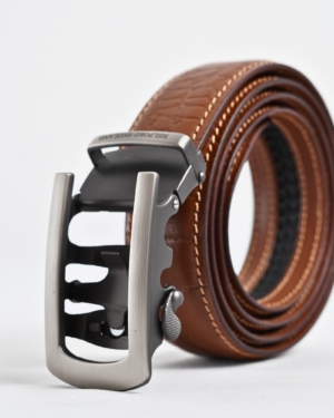 Oxford Men's Original Leather Belt (Croco Tan) - 28-44 - Fits Waist Size: 28-44