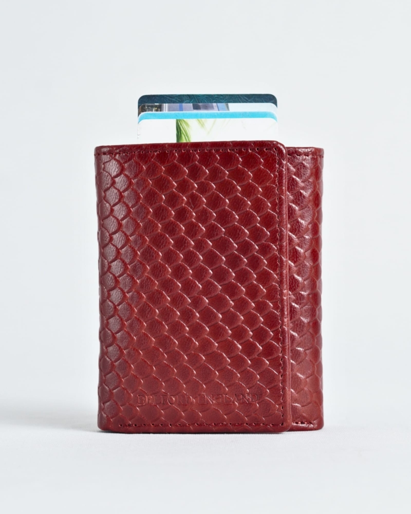 Detroit - Men’s Original Leather [Smart Card Pop UP] Wallet (Royal Cherry Salmon)