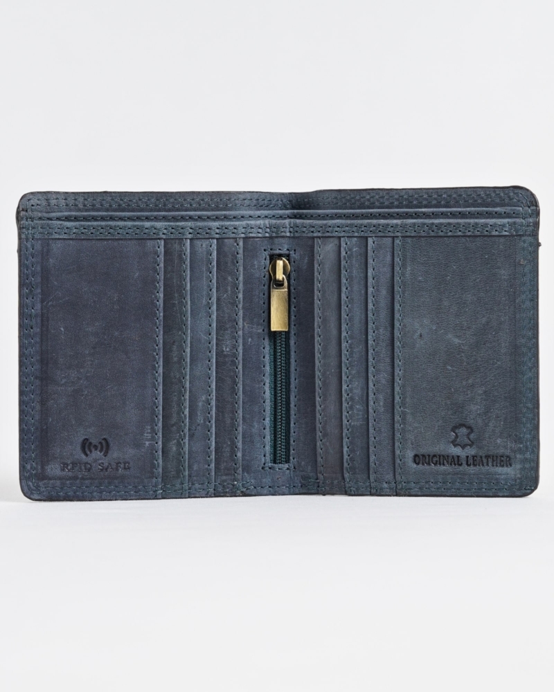 Aubrey - Men’s Original Leather Wallet (Rugged Blue)