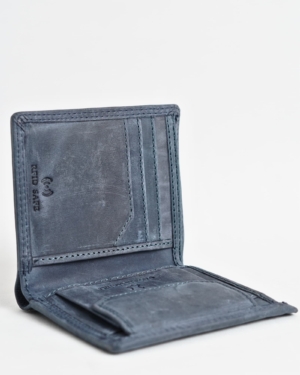 Hyde [Sleek Series] Men’s Original Leather Wallet (Rugged Blue)