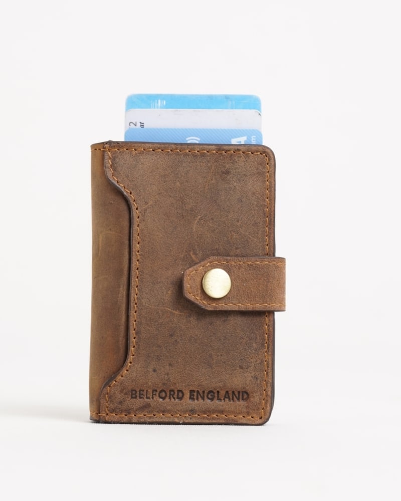 Las Vegas - Men’s Original Leather Wallet - One-Click Card Access - (Rugged Tan)