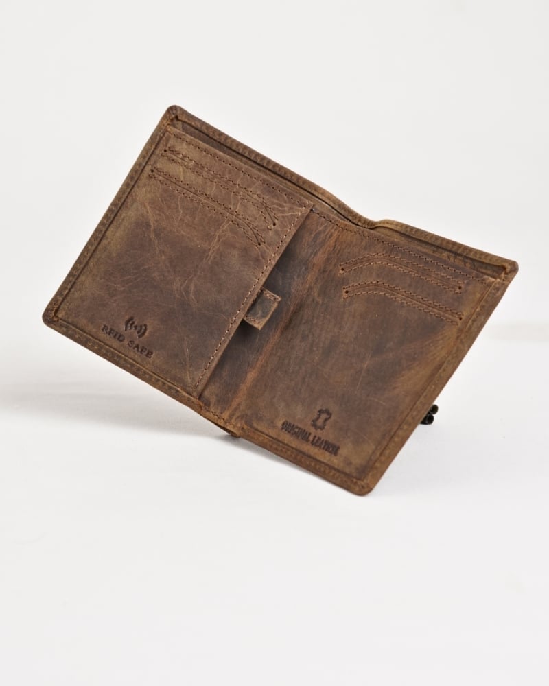 Florida - Men’s Original Leather Minimalist Wallet (Rugged Brown)