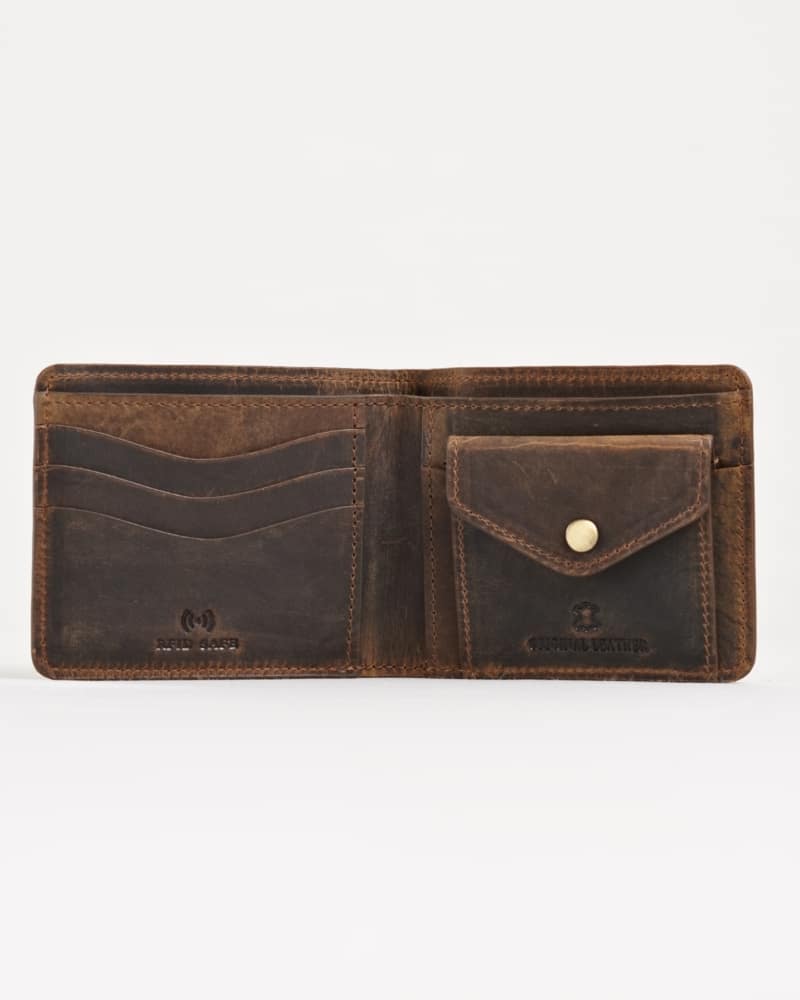 Broadway - Men’s Original Leather Minimalist Wallet (Rugged Brown)