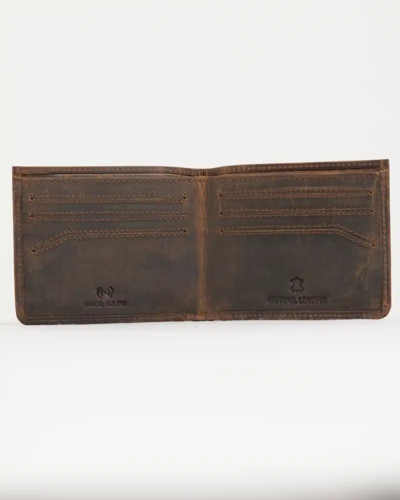 Texas - Men’s Original Leather Minimalist Wallet (Rugged Brown)